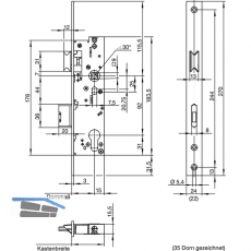 Fluchttrschloss WILKA 6677, 1-flgelig, Funktion B, DM 40, rechts, EN 179/1125