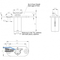 Schaltschloss 4685, Stulp 24 x 54 mm rund, Stahl verzinkt