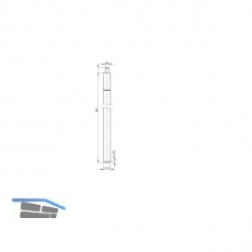 Treibriegelstange 9647, 950 mm, für unten, Stahl verzinkt