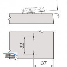 BLUM Winkelkeil, kreuzform, -5 Schraubversion, Distanzstrke: 6 mm
