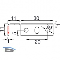 Winkelschlieblech 30x11x11 mm, verzinkt