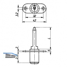 HEKNA 119 Zentralverschluss -  16, 5 mm, L 20, 5 mm, Zamak