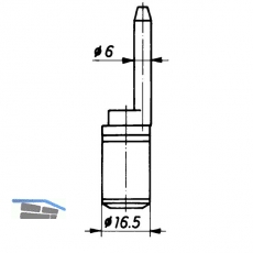 HEKNA 119 Zentralverschluss -  16, 5 mm, L 20, 5 mm, Zamak