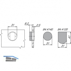 BLUM CLIP top Topfabdeckung - Glastrscharnier rund, Kunststoff schwarz