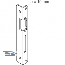 Winkelschlieblech f. GU Secury f. E-Trffner/AT-Stck, rechts, verzinkt silber