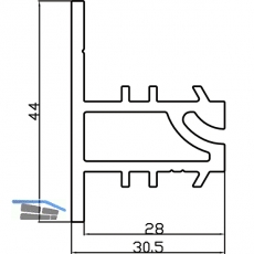 Wall Sys Zwischenprofil zum Einlassen, Lnge 3000 mm, Aluminium natur eloxiert