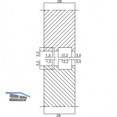 Wall Sys Zwischenprofil zum Verschrauben,Lnge 3000 mm,Aluminium natur eloxiert