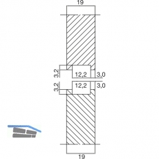 Wall Sys Zwischenprofil zum Verschrauben,Lnge 3000 mm,Aluminium natur eloxiert