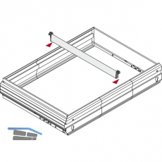 HETTICH SYSTEMA TOP 2000 Zwischensteg, Einbaubreite 392 mm, Alu-Finish