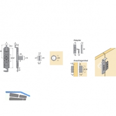 HETTICH PRESTIGE 2000 Zyl.-Doppeltrschloss Z23, Dornma 15, 18, 9078895