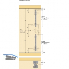 HETTICH PRESTIGE 2000 Zyl.-Drehstangenschloss Z23 Set, Dornma 25, 18