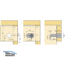 HETTICH PRESTIGE 2000 Zentralverschluss, 18, Zinkdruckguss