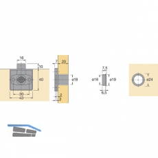 HETTICH PRESTIGE 2000 Zylinder-Kastenschloss Lade Z23, 18, 72300