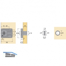 HETTICH PRESTIGE 2000 Zyl.-Kastenschloss Z23 variabel, 18, 79736