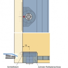 HETTICH PRESTIGE 2000 Zyl.-Rollladenschloss Z23, rechts, Dornma 15, 18