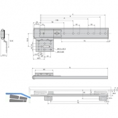 ACCURIDE 1319 Beschlgegrt., Lnge 400 mm, Stahl hell chromatiert