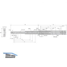 ACCURIDE 3832SC Kugelkfigfhrung - Vollauszug, L 500 mm, Stahl chromatiert