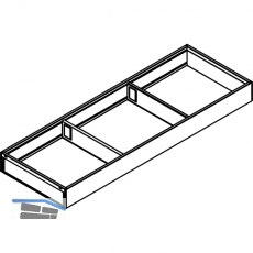 BLUM AMBIA-LINE Schubkastenrahmen breit, NL600mm, B200mm, Stahl Oriongrau