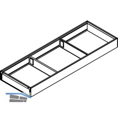 BLUM AMBIA-LINE Schubkastenrahmen breit, NL650mm, B200mm, Stahl Oriongrau