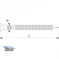 Ankernagel 4.0x 50 verzinkt mit Zulassung (Kammnagel)