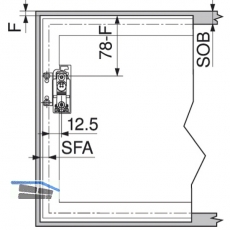 BLUM AVENTOS Frontbefestigung-Set Alurahmen schmal, Stahl vernickelt, 20K4A00A02