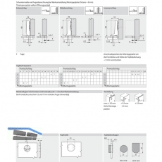 BLUM CLIP top Glastrscharnier 94, 18mm gekrpft, mit Feder, Schrauben