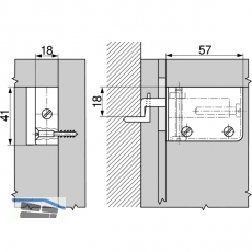 BLUM Schrankaufhnger, wei, rechts, Tragkraft 130 KG, Kunststoff/Stahl