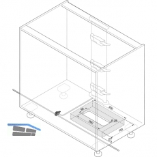 BLUM SERVO-DRIVE Netzgerthalterung Bodenmontage,Lnge 271,6,KS staubgrau