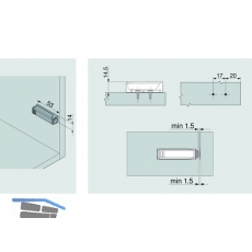 SECOTEC ffnungssystem BLUM Tip-On mit Adapterplatte zum Anschrauben SB-2