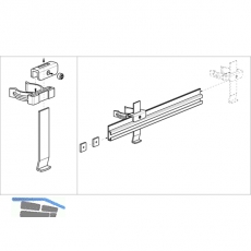 Fhrungsleistenset fr Sockellade Lnge 470 mm, Aluminium