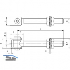 Anschweitorband lang Edelstahl V2A