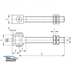 Anschweitorband lang, Lnge 150 mm, Stahl verzinkt