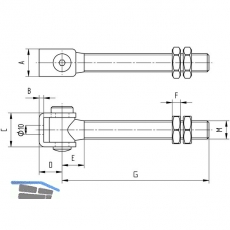 Anschweitorband lang, Lnge 160 mm, Stahl verzinkt