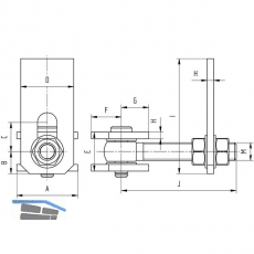 Anschweitorband verstellbar, Lnge 105 mm, Stahl blank/ verzinkt