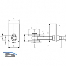 Anschweitorband verstellbar, Lnge 109,5 mm, Edelstahl V2A