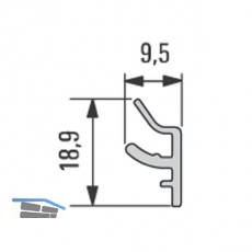 Design Alu-Zwischenlamelle 5000 mm, Edelstahl Effekt