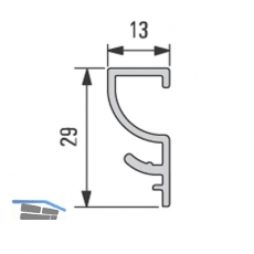 Design Alu-Sockelprofil oben 5000 mm, Edelstahl Effekt