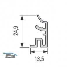 Design Alu-Sockelprofil unten 5000 mm, Edelstahl Effekt