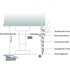 Design Alu-Zwischenlamelle 5000 mm, Edelstahl Effekt