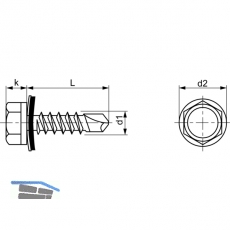 DIN7504K 6.3X 25/16mm Bi-Metall A2 fr Blechstrke bis 2 mm