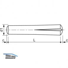 DIN1472 5x 16 blank Passkerbstift