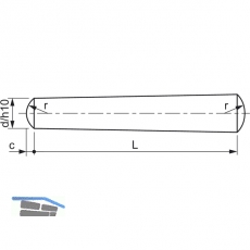 DIN 1B 2x 24 Toleranzfeld h10 1.4305 Kegelstift gedrehte Ausfhrung