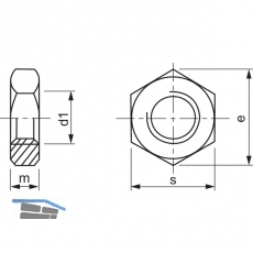 DIN 439-2 M12 Edelstahl A4 flache Sechskantmutter