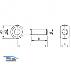 DIN 444A 4.6 M10x 30 verzinkt Augenschraube