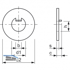 DIN 462 38 mm verzinkt Sicherungsblech fr Nutmuttern DIN1804