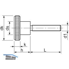 DIN 464 M 8x 30 verzinkt Rndelschraube hohe Form