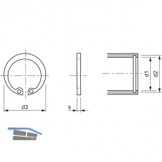 DIN 472I 160x4.0 Federstahl blank Sicherungsring fr Bohrungen