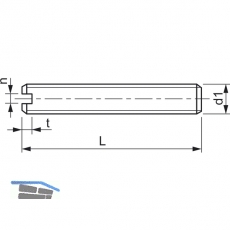 ISO4766 14H M12x60 verzinkt Gewindestift mit Schlitz und Kegelkuppe (DIN 551)