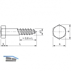 DIN 571 12x150 verzinkt Gestellschraube (Schlsselschraube)