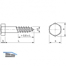 DIN 571 8x 60 Edelstahl A4 Gestellschraube (Schlsselschraube)